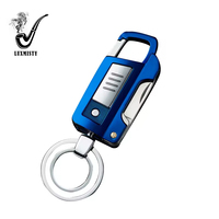 Pemantik Rokok Elektronik Kawat Tungsten Multifungsi Gantungan Kunci USB Isi Ulang dengan Pembuka Botol dan Senter