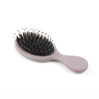 Brosse à cheveux ovale compacte en nylon et poils de sanglier, design blanc nacré, peigne de massage du cuir chevelu personnalisé pour perruques, extensions capillaires et filles
