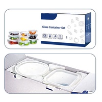 Boîte à lunch en verre borosilicate hermétique, boîte de conservation alimentaire en verre, contenants de préparation des repas en verre avec couvercles verrouillables