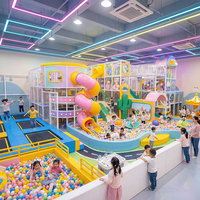 Parc de jeux souple pour enfants sur mesure avec toboggan et piscine à balles, aire de jeux intérieure de 100-300 m² pour centres commerciaux et écoles, équipements en vinyle
