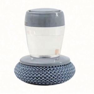 Automatic Iquid Dispenser Cleaner Palm Brush Handle <b>Sponge</b> Removable Brush Kitchen Dishwashing Brush With Soap Dispenser - Product Image 2