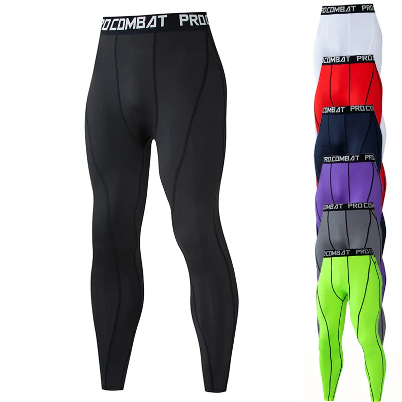 Degli uomini di Strato di Base di Compressione Leggings Da Corsa di Allenamento di Ginnastica Abbigliamento Sportivo Pantaloni di Formazione