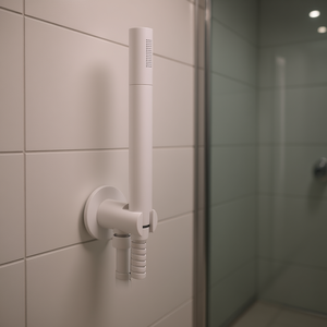 Kit de douche rond minimaliste noir mat 80 cm à fixation murale - Product Image 3