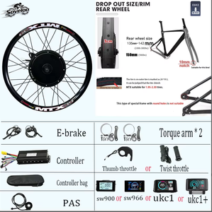 <span class=keywords><strong>Kit</strong></span> de <span class=keywords><strong>Bicicleta</strong></span> Eléctrica con Motor de 1500W-5000W, Motor sin Escobillas para Rueda Trasera, Pantalla LCD, Marco de Aluminio - Product Image 4