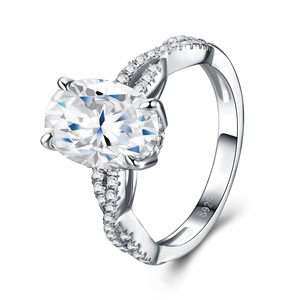 Prêt à être expédié, <span class=keywords><strong>bague</strong></span> en argent 925 plaqué <span class=keywords><strong>or</strong></span> blanc 18 carats avec diamant de 4 carats <span class=keywords><strong>D</strong></span> VVS1 CVD taille coussin, <span class=keywords><strong>bague</strong></span> de fiançailles de luxe pour <span class=keywords><strong>femme</strong></span> - Product Image 6