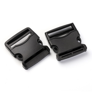 Black Plastic Buckle 40mm Adjustable <b>Strap</b> <b>Clamp</b> For Bag Backpack Accessories - Product Image 3