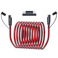Solarkabel SAE-Stecker mit XLPO-Ummantelung Kupferleiter 2-polig Stecker-Buchse Verlängerung 16/12/10AWG 1500V