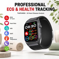 Reloj Inteligente GS500 4G con Bomba de Aire, Monitor de Oxígeno en Sangre, ECG, IA para 32 Enfermedades, HRV, EDA, Sueño, SOS, Cuidado Remoto, Pantalla AMOLED para Hombres y Mujeres