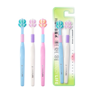 Brosse à dents manuelle Enjoylife à trois faces, poils souples, nettoyage 3D, usage domestique, adulte - Product Image 5