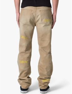 Джинсы мужские прямого кроя из денима с вышивкой, винтажные, с эффектом потертости, новый дизайн 2026 года - Product Image 4