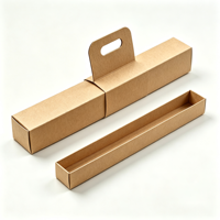 Boîte en carton rectangulaire de 60 cm x 6 cm x 6 cm avec poignée et plateau intérieur pour emballage de gâteaux roulés et pâtisseries à emporter