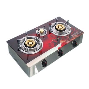 रसोई घर गैस स्टोव खाना पकाने के लिए तीन बर्नर डेस्कटॉप टेम्पर्ड ग्लास Cooktop गैस Hob - Product Image 2