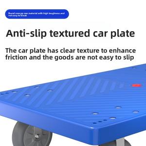 שקט ארבע גלגל אקספרס עגלה בית מטען חבית קרוון נייד מתקפל עם מבנה פלטפורמה פלסטיק - Product Image 3