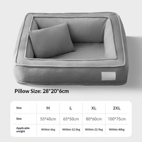 Lit pour chien en daim luxueux entièrement amovible et lavable avec rembourrage en polyester pour Golden Retriever et Border Collie, utilisable toute l'année