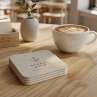 Sous-verre en papier absorbant personnalisé, logo personnalisé, forme et impression couleur intégrale. Utilisé dans les bars, cafés, hôtels, restaurants, etc.