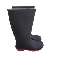 Bottes de pluie longues en PVC noir imperméables et antidérapantes, chaussures de jardin imperméables et antidérapantes