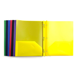 Porte-documents en plastique PP durable avec pochettes intérieures et emplacement pour cartes de visite, couleurs assorties, pour fournitures de bureau - Product Image 4