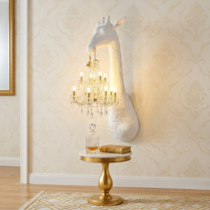 Applique Murale Lampe Chandelier en Métal, Fibre de Verre et Cristal, Design Moderne et Créatif, Thème Animalier, pour Salon et Hôtel, Vente en Gros Directe Usine - Product Image 2