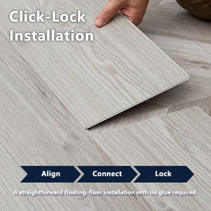 พื้นไวนิล SPC ระบบคลิ๊กล็อค หนา 12 มม. ผิว EIR มาตรฐาน SGS CE RoHS สำหรับตกแต่งภายในโรงแรม รับผลิตตามแบบ ODM พร้อมโลโก้ตามสั่ง ลายไมโครซีเมนต์ พื้น SPC - Product Image 5