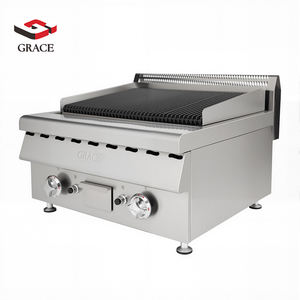 Grill à gaz en pierre de lave commercial, barbecue de table avec pierres volcaniques pour une saveur fumée authentique |   Équipement de restaurant et de bar - Product Image 3