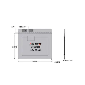 Литий-ионный аккумулятор BSLBATT 3,2 В, 40 мАч, ультратонкий аккумулятор 3,2 в, литий-полимерный аккумулятор для интеллектуальной карты