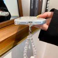 Coque de téléphone de luxe style preppy avec strass étincelants et nœud, pour iPhone 18 17 Pro Max 16 15 14 13, avec sangle en cristal féerique, protection intégrale