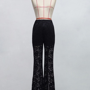 Pantalones Largos Casuales de Moda con Forro, de Color Sólido, con Encaje Elástico y Corte Acampanado, al por Mayor, Personalizados OEM/ODM - Product Image 4