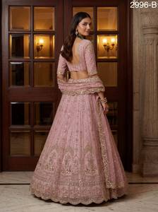 Premium Quality Bridal Lehenga Choli Pastel Shade <b>Net</b> <b>Fabric</b> Handwork Embroidery for Wedding Events Available for Sale - Product Image 5