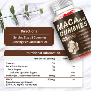 OEM Vegan Maca Gummies pour Hommes-Booster de <span class=keywords><strong>Libido</strong></span> Sans Gluten & Supplément Vitalité Quotidienne - Product Image 2
