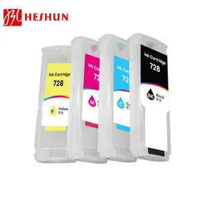 Heshun Giá Bán Buôn 728 F9j67a Mực In Lại Hộp Mực Tương Thích Màu Sắc Hp728 Tương Thích Cho HP T730 T830 Máy In