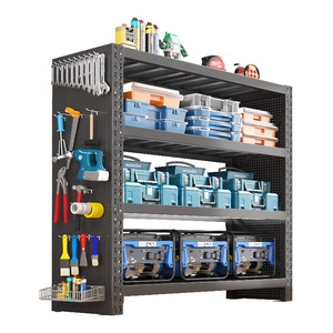 Heavy Duty 5 camadas de aço <span class=keywords><strong>Rack</strong></span> Pegboard Wall Mount <span class=keywords><strong>Display</strong></span> <span class=keywords><strong>Rack</strong></span> para organização doméstica - Product Image 5