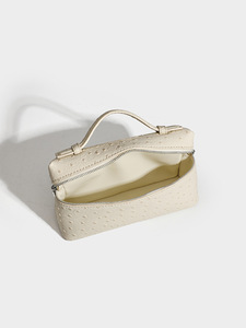 Sacs en cuir PU véritable pour femmes de 19 pouces, motif autruche, style minimaliste, utilisation quotidienne, forme carrée, sacs pour femmes - Product Image 2