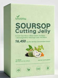 VivoNu Soursop Fruit Extract Jelly Stick 12 Sticks, Complément Alimentaire Tropical à Base de Plantes pour la Nutrition Quotidienne et les Collations des Adultes - Product Image 3