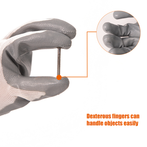 Guantes de Trabajo Recubiertos de Nitrilo de Poliéster 13G, Agarre Firme Ergonómico, Antideslizantes, Guantes de Protección Personal para Mantenimiento Mecánico - Product Image 3