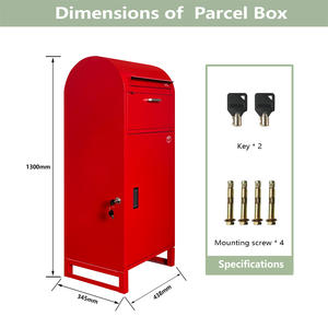 Buzón Exterior Impermeable Antirrobo para Paquetes y Cartas, de Acero Galvanizado, Desmontable, con Cerradura de Llave - Product Image 2