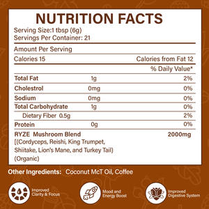 OEM Organic Lions Mane Mushroom Coffee Powder Private Label Supplement Mushroom Coffee Instant Coffee - Product Image 3