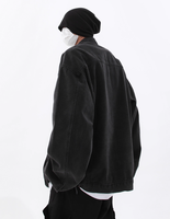 Blousons en jean pour hommes personnalisables en gros, respirants, anti-rétrécissement, extensibles, décontractés, noirs, pour l'hiver, style streetwear