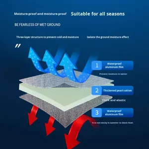 Thảm dã ngoại xếp gọn Ebest chất liệu nhôm chống ẩm hai mặt dày dặn, dùng cho cắm trại, bãi biển, dã ngoại, thể thao mùa hè, hình vuông - Product Image 6