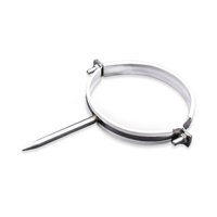 Support de tuyau en acier inoxydable 201 avec clou soudé et revêtement PVC pour fixation murale, support de tuyau multi-tailles avec trou de vis