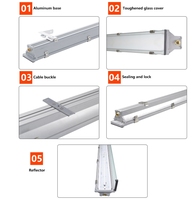 Luminaire LED Tri-Preuve en Aluminium IP65 Étanche pour Extérieur, Lampe Fluorescente de Secours à Batterie de Secours