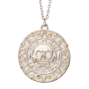 Collana con Ciondolo Scheletro Vintage in Lega di Zinco Moneta Azteca Pirati dei Caraibi Jack Sparrow, Regalo Anniversario Unisex - Product Image 3