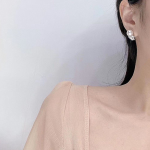 Orecchini a Perno Simil-Perla Barocca per Donne, Orecchini Scintillanti, Gioielli di Moda Quotidiana - Product Image 3