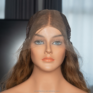Perruques juives en stock avec dessus en soie, perruque casher en cheveux humains européens alignés, avec mèches blondes, perruque juive à dessus en soie - Product Image 1