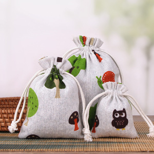 Sac à cordon personnalisé de luxe en toile de coton naturel de taille moyenne, écologique et réutilisable - Product Image 5