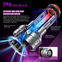 Nouveauté Ampoule de phare LED P1 H7 H8 H11 H10 9005 9006 9012 avec puces LED GC 26W 5000LM pour phares de voitures et de motos