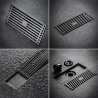 Siphon de sol rectangulaire moderne en acier inoxydable poli, anti-odeur, facile à nettoyer, pour salle de bain d'hôtel et douche