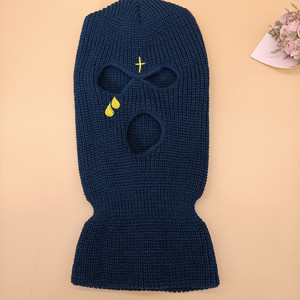 Benutzer definierte rosa gestrickte Drei-Loch-Skimask Winter 3-Loch mit Stickerei Sturmhaube - Product Image 5
