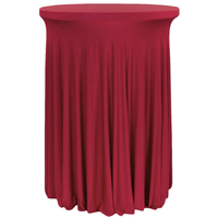 Housse de table élastique unie blanche/noire/rouge bordeaux 80*110 cm avec jupe en spandex ajustée