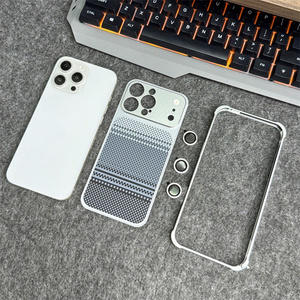 Coque de téléphone en alliage d'aluminium avec cadre pare-chocs et dos magnétique en fibre de carbone pour iPhone 17 16 15 14 Pro Max avec protection d'objectif en verre - Product Image 2