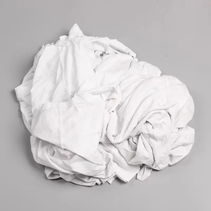 Déchets de trapo industriels 100 coton blanc essuyage chiffons de coton usagés T-shirts chiffons et chiffons de coton Camiseta Para Trapos